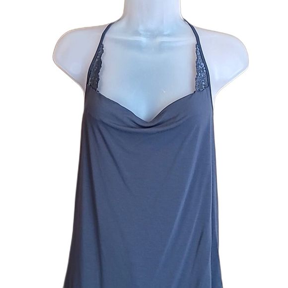 Express Cowl Neck Camisole Tank Top Lace Racerback Cami Draped Plunging Neckline - Picture 3 of 17